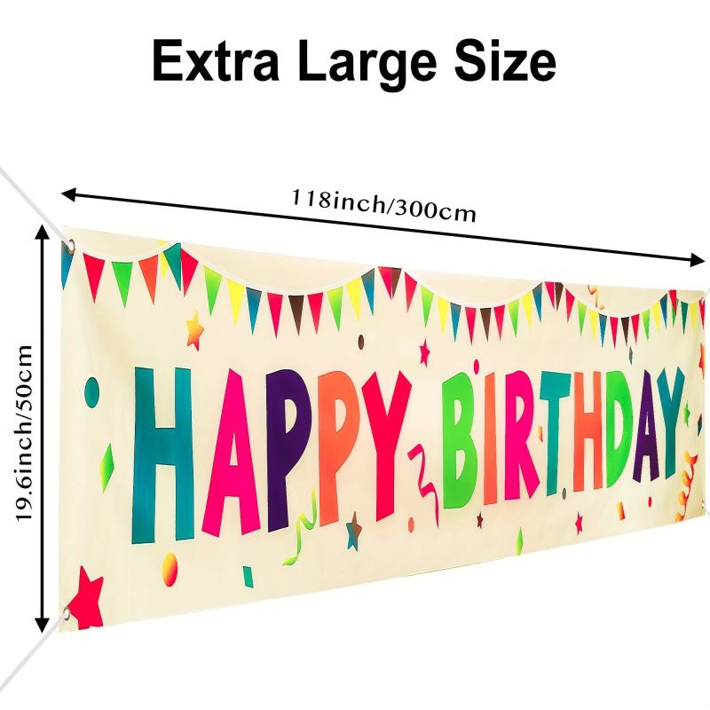 Large Happy Birthday Banner Birthday Decorations Party Decor