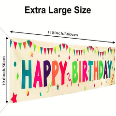 Large Happy Birthday Banner Birthday Decorations Party Decor