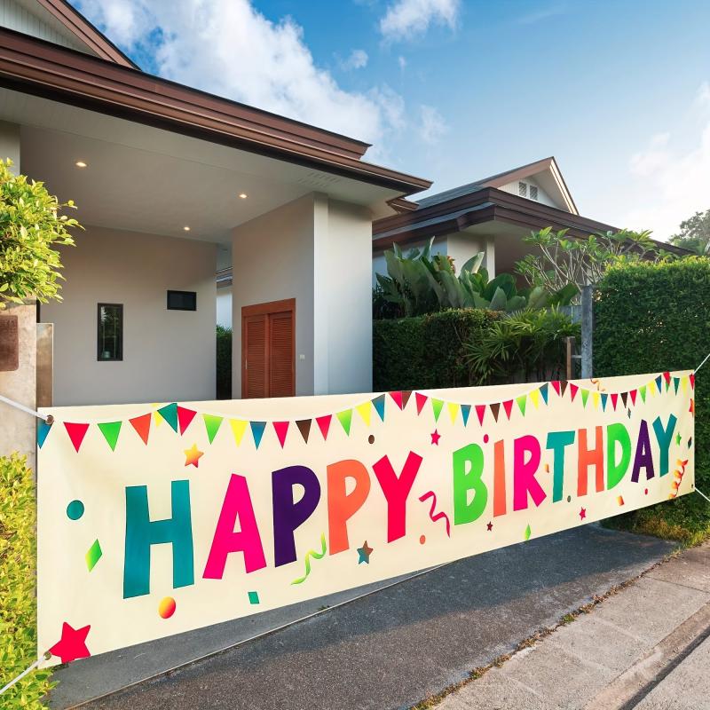 Large Happy Birthday Banner Birthday Decorations Party Decor