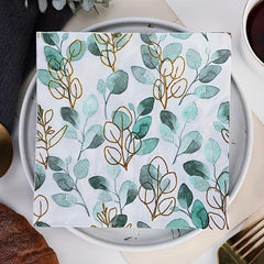20pcs Disposable Green Leaves Guest Towels Paper Napkins for Home Party