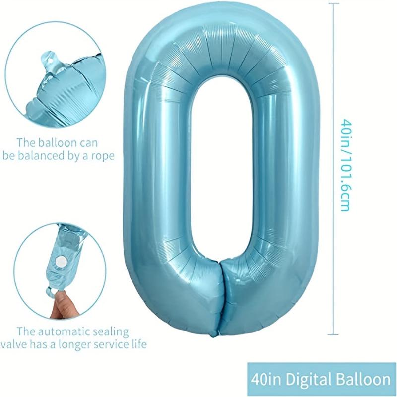 40 Inch Macaron Large Number Balloon 0 9 Light Helium Balloon