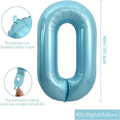 40 Inch Macaron Large Number Balloon 0 9 Light Helium Balloon