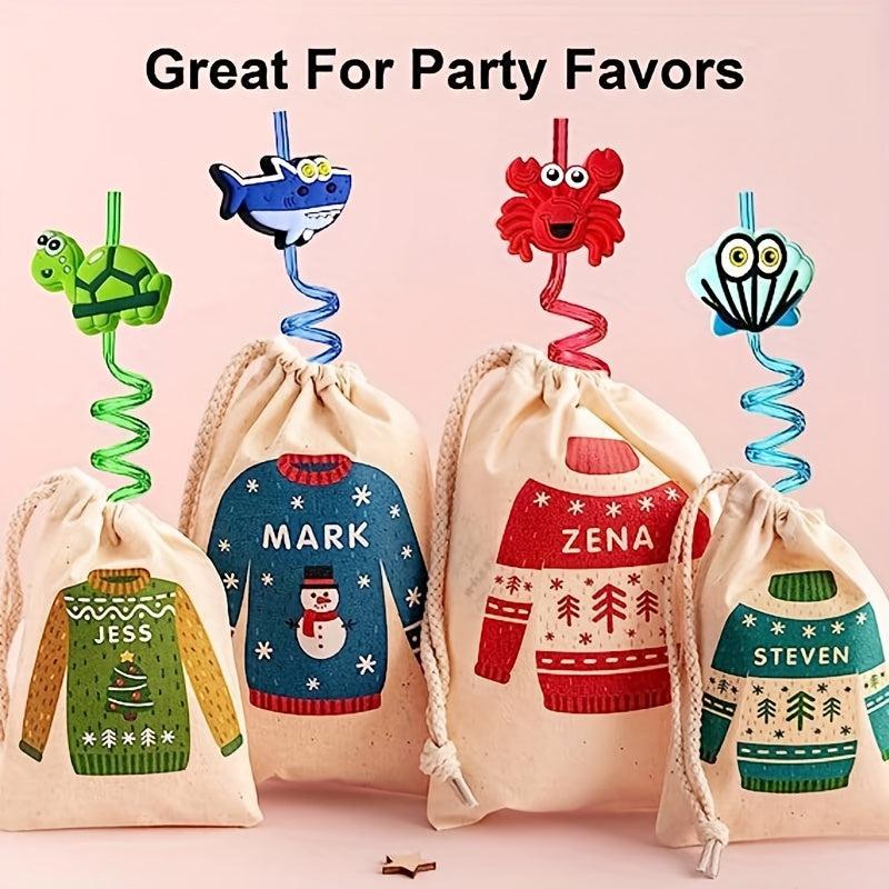 4pcs Under The Sea Reusable Straws Shark Theme Birthday Party Favors