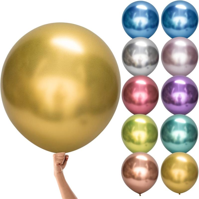 45 Chrome Plated Metallic Balloons & 5 Large Size Metal Balloons