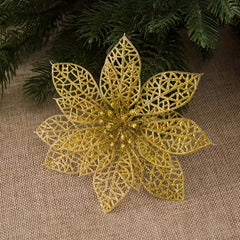10pcs Artificial Christmas Flowers Ornaments Home Xmas Party Decorations