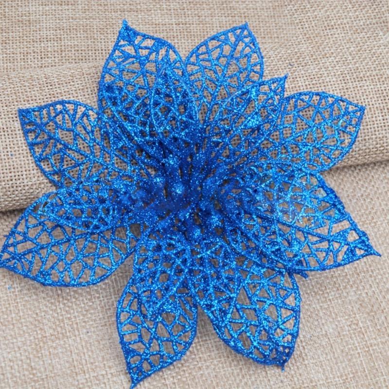 10pcs Artificial Christmas Flowers Ornaments Home Xmas Party Decorations