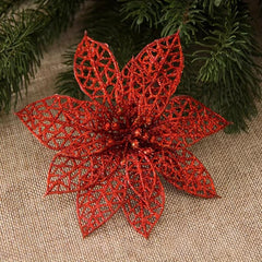 10pcs Artificial Christmas Flowers Ornaments Home Xmas Party Decorations