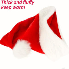 Christmas Hat Santa Hat Xmas Holiday Hat Unisex Velvet Comfort Extra Thicken