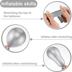 50pcs 5 Metallic Silver Balloons Baby Shower Birthday Decorations