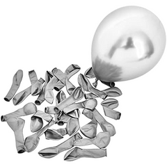 50pcs 5 Metallic Silver Balloons Baby Shower Birthday Decorations