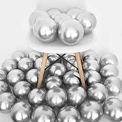 50pcs 5 Metallic Silver Balloons Baby Shower Birthday Decorations