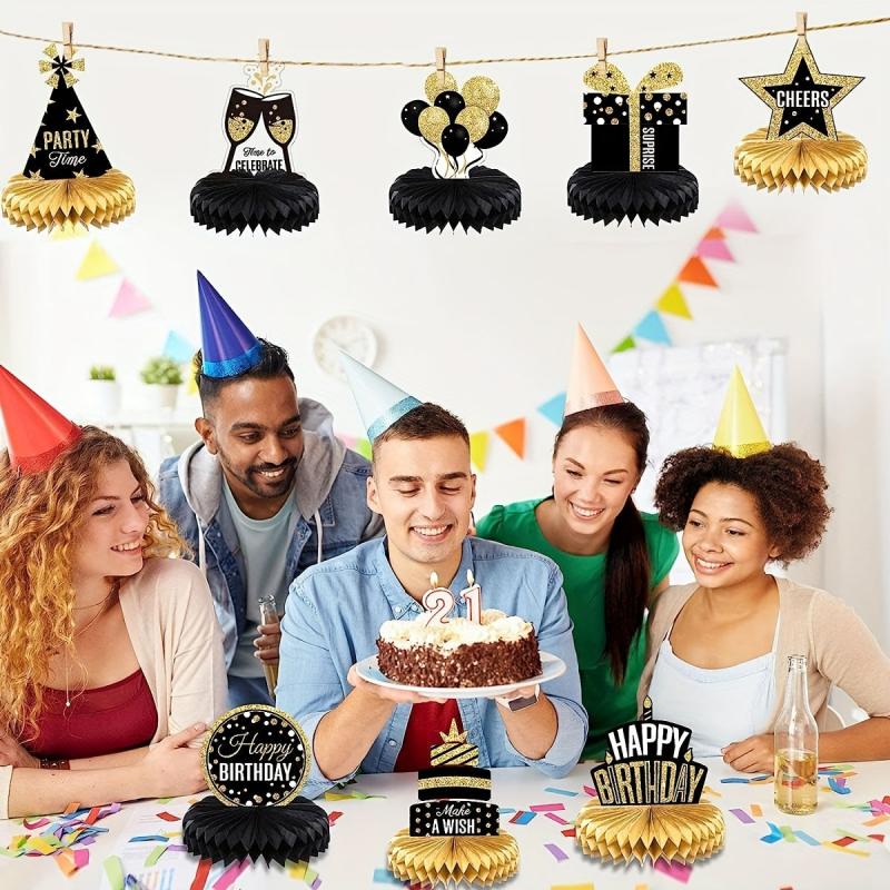 24pcs Birthday Honeycomb Decoration Party Supplies