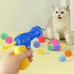 Interactive Launcher Toy With Plush Balls for Cat and Dog Training
