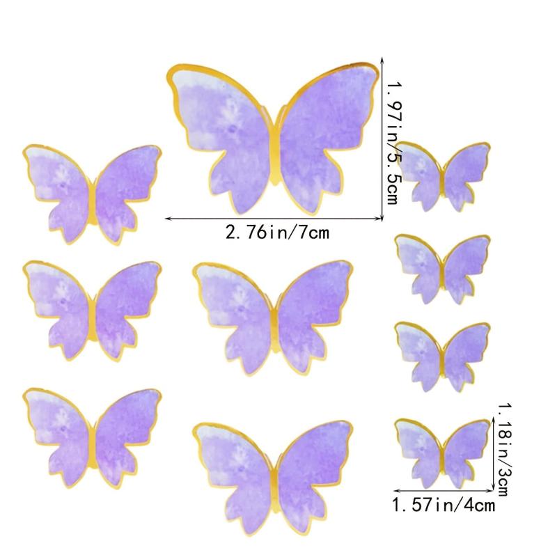 10pcs Butterfly Cake Decor for Girls Birthday Party