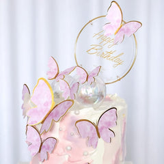 10pcs Butterfly Cake Decor for Girls Birthday Party