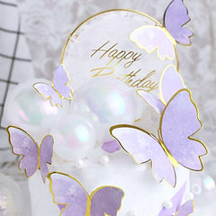 10pcs Butterfly Cake Decor for Girls Birthday Party