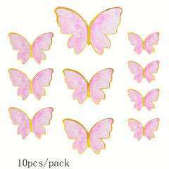 10pcs Butterfly Cake Decor for Girls Birthday Party
