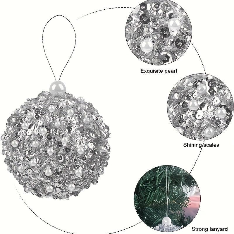 4pc Set Silver Shatterproof Christmas Ball Ornaments Xmas Decorations