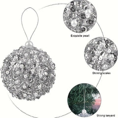 4pc Set Silver Shatterproof Christmas Ball Ornaments Xmas Decorations