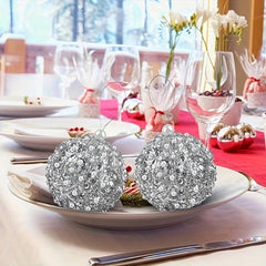 4pc Set Silver Shatterproof Christmas Ball Ornaments Xmas Decorations