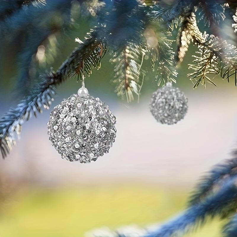 4pc Set Silver Shatterproof Christmas Ball Ornaments Xmas Decorations