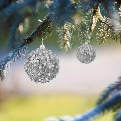 4pc Set Silver Shatterproof Christmas Ball Ornaments Xmas Decorations