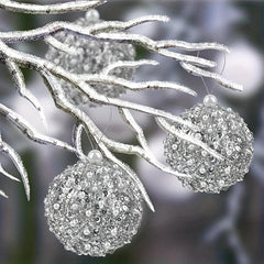 4pc Set Silver Shatterproof Christmas Ball Ornaments Xmas Decorations