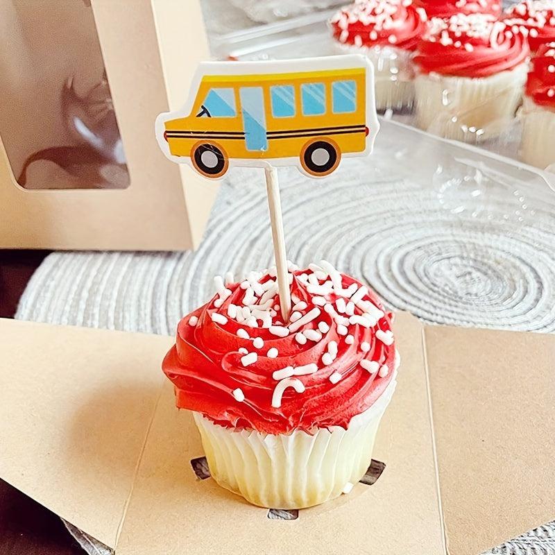5pcs Small Car Airplane Train Cake Insert Sign Baby Birthday Party Decoration