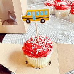 5pcs Small Car Airplane Train Cake Insert Sign Baby Birthday Party Decoration
