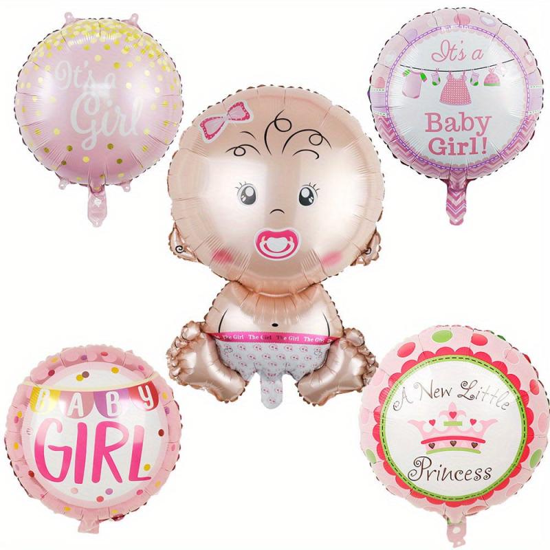 5Pcs Pink Reusable Baby Shower Party Decorations Balloons