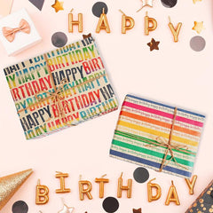 4Pcs Birthday Gift Wrapping Paper Vintage Wrapping Paper Holiday Gift