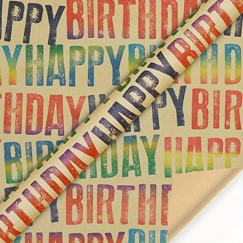4Pcs Birthday Gift Wrapping Paper Vintage Wrapping Paper Holiday Gift