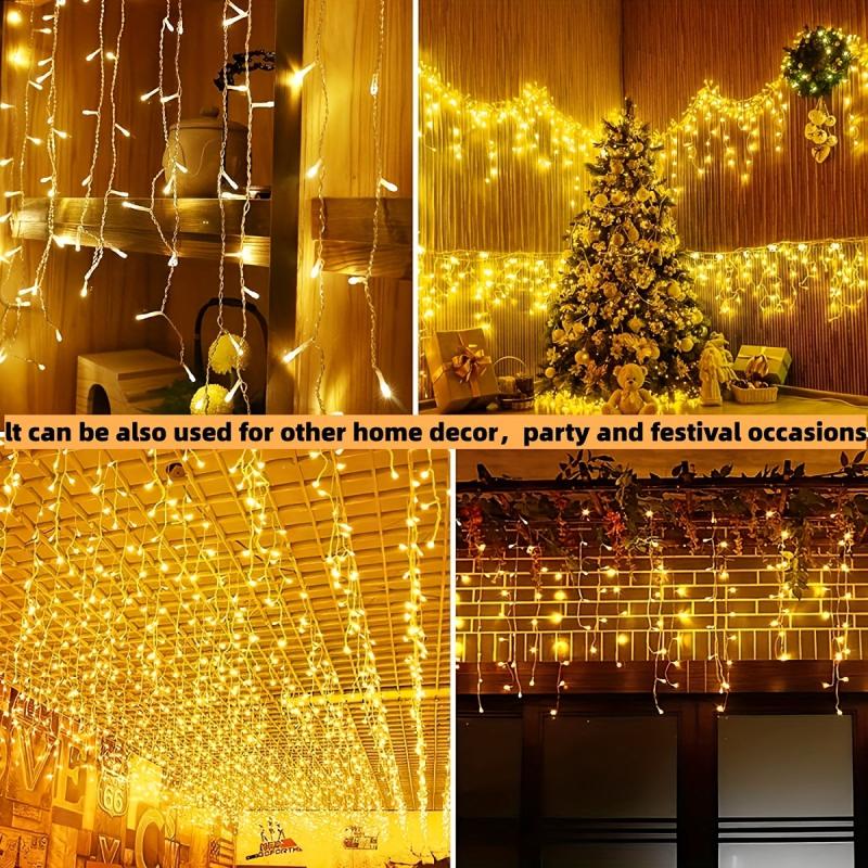 USB LED String Lights Christmas Window Curtain Fairy Lights