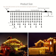 USB LED String Lights Christmas Window Curtain Fairy Lights
