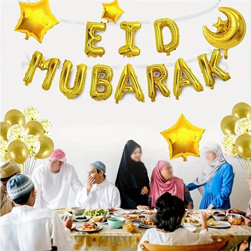 Islamic Themed Eid Mubarak Party Decoration Set with Ramadan Balloon Set
