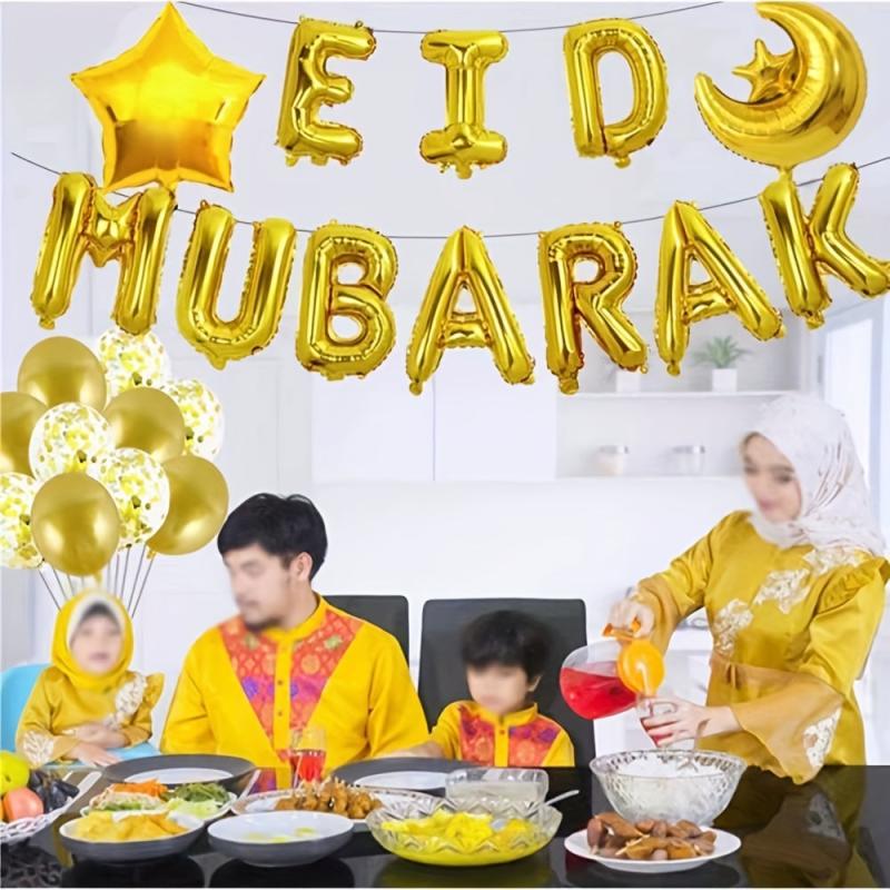 Islamic Themed Eid Mubarak Party Decoration Set with Ramadan Balloon Set
