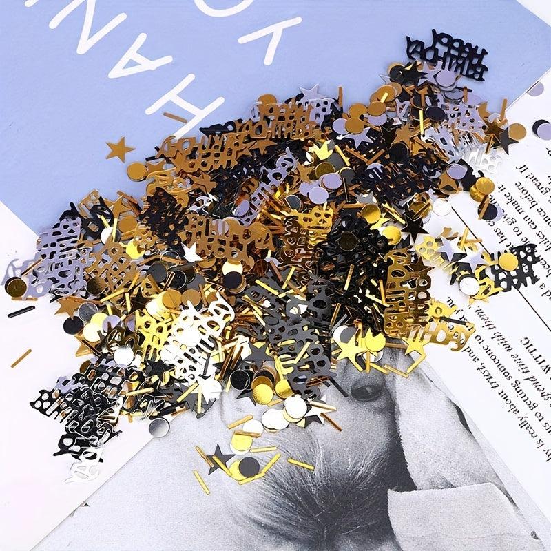 100pcs Golden Birthday Party Confetti Paper Chips