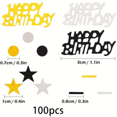 100pcs Golden Birthday Party Confetti Paper Chips