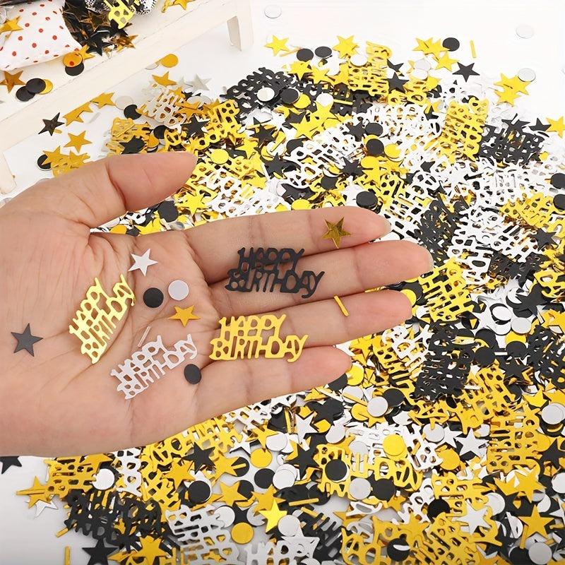 100pcs Golden Birthday Party Confetti Paper Chips