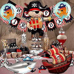 5pcs Pirate Balloon Pirate Birthday Decoration Sea Animal Shark Balloon