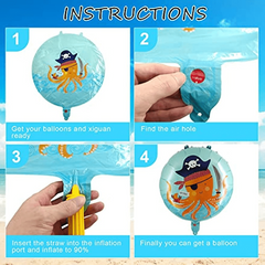 5pcs Pirate Balloon Pirate Birthday Decoration Sea Animal Shark Balloon