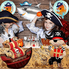 5pcs Pirate Balloon Pirate Birthday Decoration Sea Animal Shark Balloon