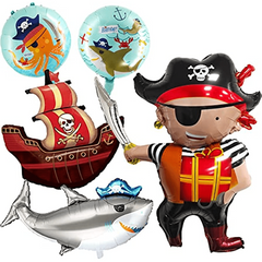 5pcs Pirate Balloon Pirate Birthday Decoration Sea Animal Shark Balloon