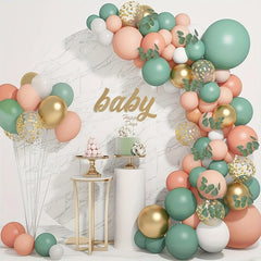 50pcs Retro Green Balloons Garland Arch Kit - Green Theme Party Decorations