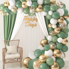 50pcs Retro Green Balloons Garland Arch Kit - Green Theme Party Decorations