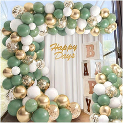 50pcs Retro Green Balloons Garland Arch Kit - Green Theme Party Decorations