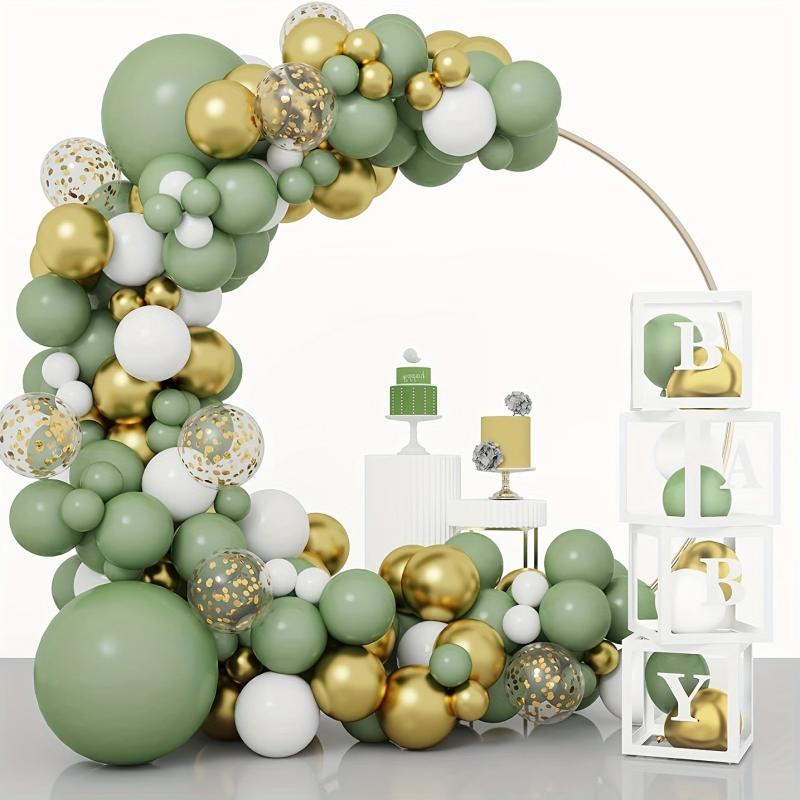 50pcs Retro Green Balloons Garland Arch Kit - Green Theme Party Decorations