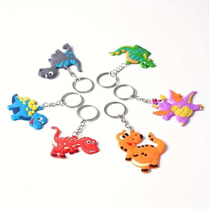 6pcs Dinosaur Keychain Backpack Purse Ornament Small Dinosaur Key Chain
