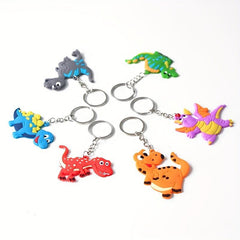 6pcs Dinosaur Keychain Backpack Purse Ornament Small Dinosaur Key Chain