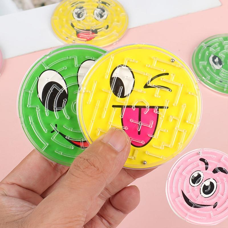 10pcs Children's Steel Ball Maze Toy Educational Track Happy Face Maze